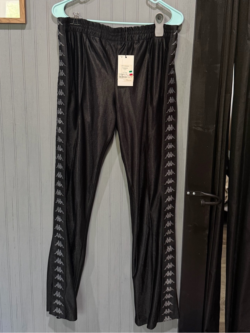 Faith Connexion x Kappa Black Side-Logo Track Pants